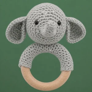 Crochet Baby Elephant Rattle Toy