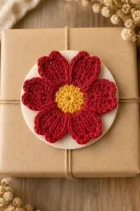 Crochet Alstroemeria Flower Gift Package Topper