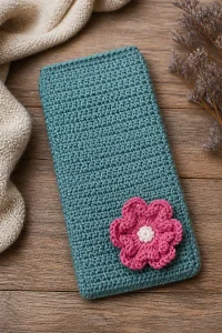 Crochet Azalea Flower Eyeglass Case