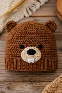 Crochet Beaver Baby Hat Beanie