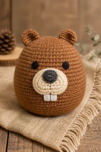 Crochet Beaver Baby Stuffed Toy