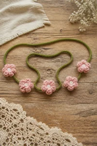 Crochet Bleeding Heart Flower Garland