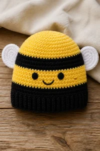 Crochet Bumblebee Baby Hat Beanie