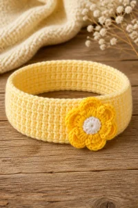 Crochet Buttercup Flower Baby Headband