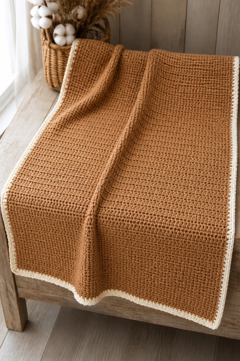 Crochet Cider Donut Dc Baby Blanket for babies, warm and stylish design.