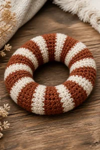 Crochet Cinnamon Swirl Hair Scrunchie