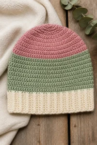 Crochet Color Block Baby Hat Beanie