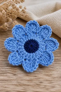 Crochet Cornflower Sweater Brooch Pin