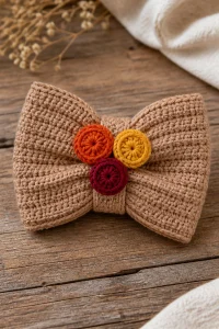 Crochet Cornucopia Hair Bow Clip