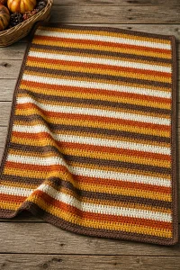 Crochet Cornucopia Harvest Stripe Blanket