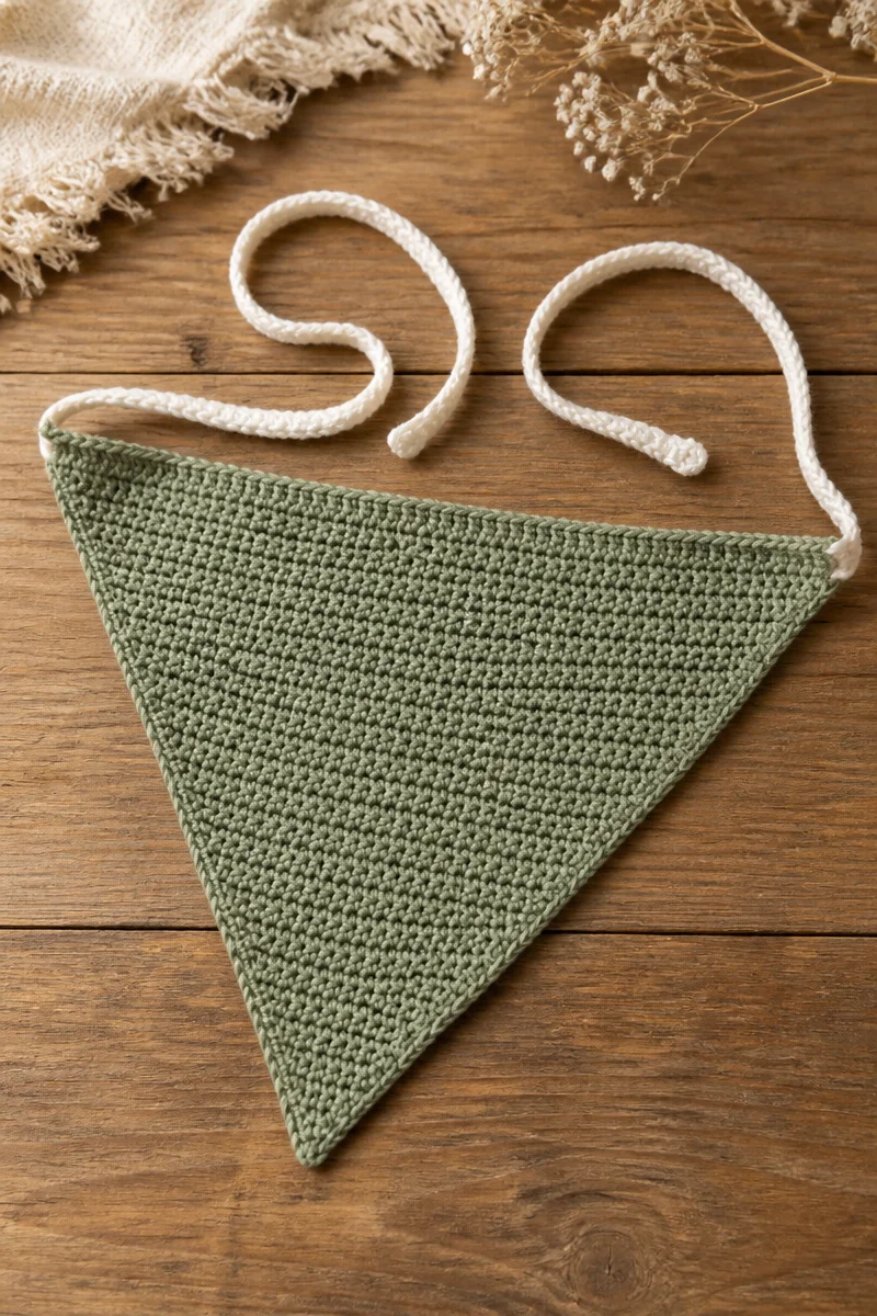 Crochet cottage core hair bandana in a floral pattern