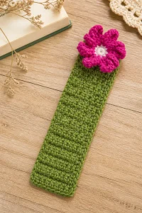 Crochet Cyclamen Flower Reading Bookmark