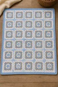 Crochet Frosty Mitten Granny Baby Blanket