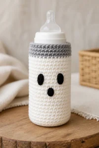 Crochet Ghost Baby Bottle Cozy
