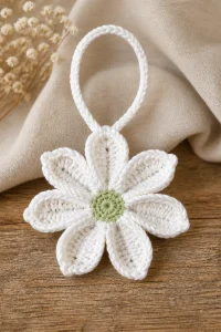 Crochet Ghost Orchid Flower Ornament