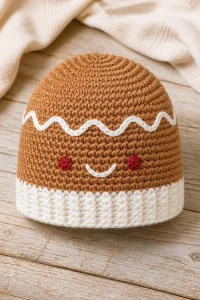 Crochet Gingerbread Baby Hat Beanie