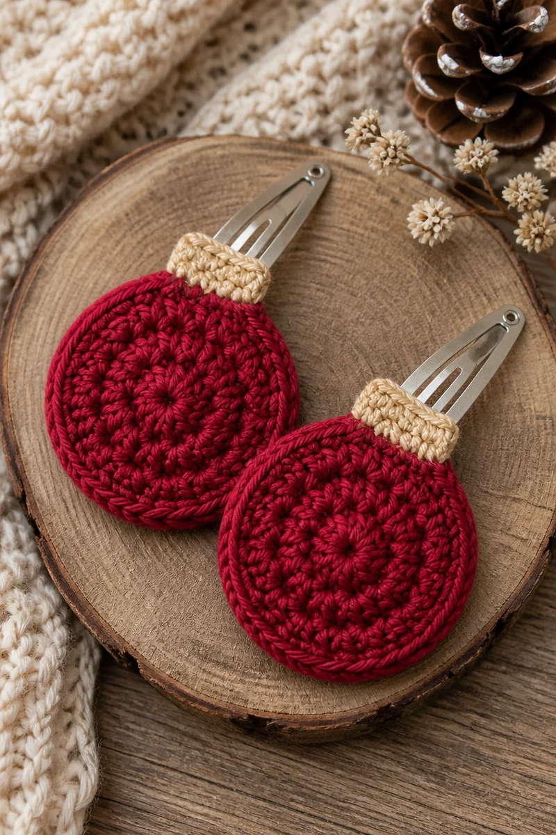 Crochet golden ornament snap clip pair for stylish hair accessories