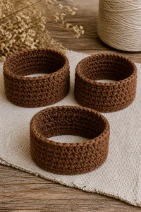Crochet Hazelnut Ponytail Cuff Trio