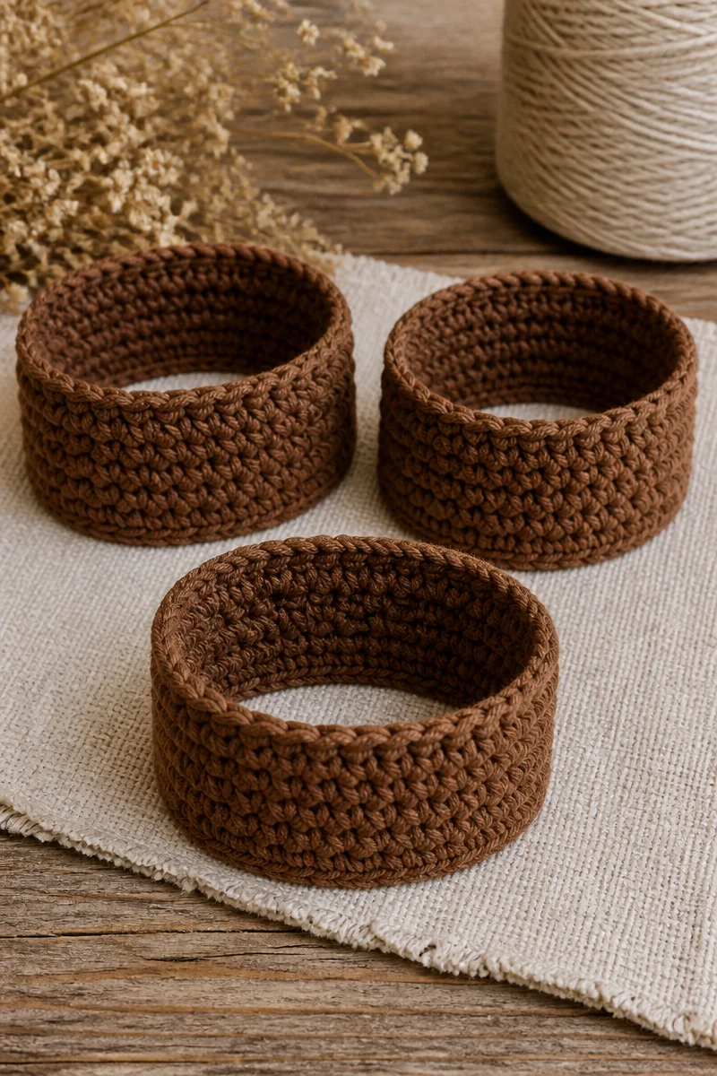 Crochet Hazelnut Ponytail Cuff Trio for stylish hair accessories