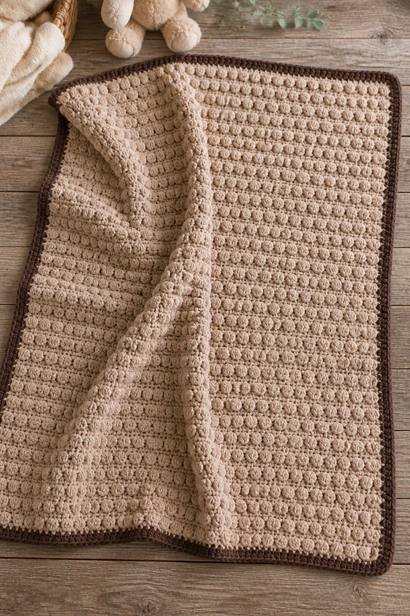 Crochet Hedgehog Puff Baby Blanket, perfect for babies and nurseries