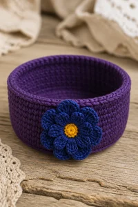 Crochet Iris Flower Trinket Dish