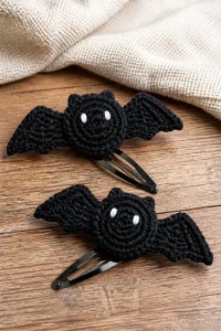 Crochet Little Bat Hair Clip Pair