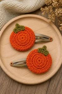 Crochet Little Gourd Snap Clip Pair