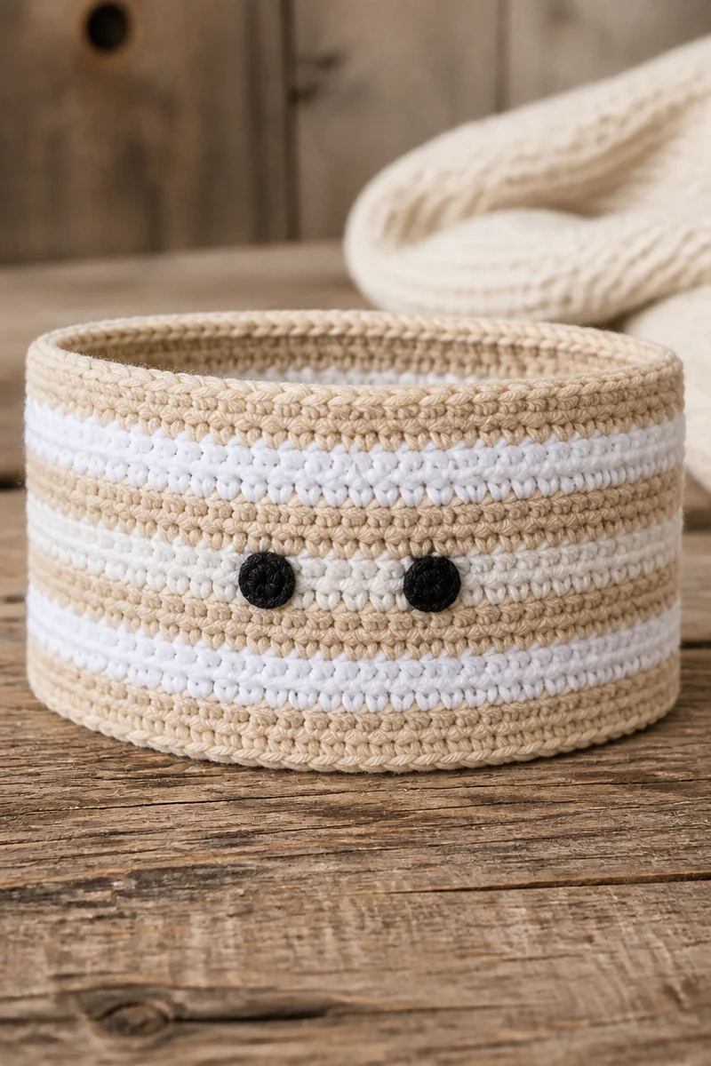 Crochet mummy wrap ear warmer headband for stylish warmth on cold days.