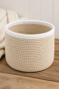 Crochet Neutral Baby Nursery Basket