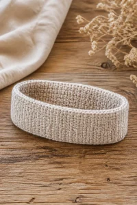 Crochet Oatmeal Baby Stretch Headband