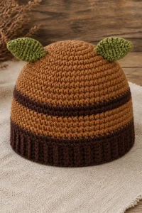 Crochet Pecan Baby Hat Beanie