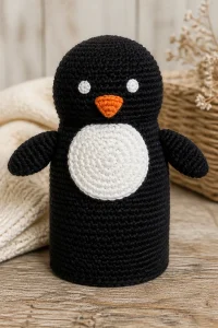 Crochet Penguin Baby Hand Puppet