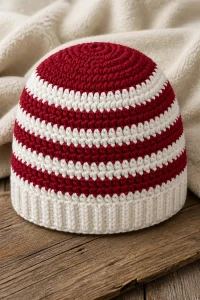 Crochet Peppermint Swirl Baby Beanie