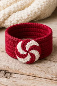 Crochet Peppermint Swirl Ponytail Cuff