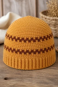 Crochet Pie Crust Baby Beanie