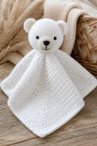 Crochet Polar Bear Baby Lovey Toy