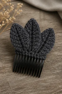 Crochet Raven Feather Hair Comb