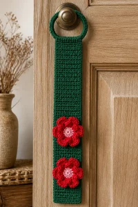 Crochet Red Protea Flower Door Hanger