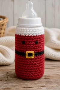Crochet Santa Baby Bottle Cozy
