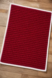 Crochet Santa Hat Puff Baby Blanket