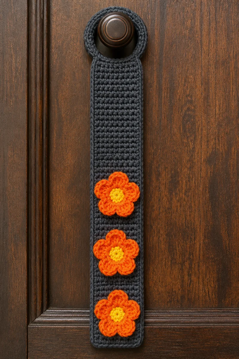 Colorful Crochet Snapdragon Halloween Door Hanger for festive decor