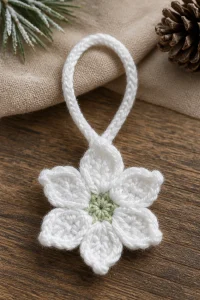 Crochet Snowdrop Flower Christmas Ornament