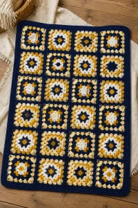 Crochet Starry Night Granny Baby Blanket