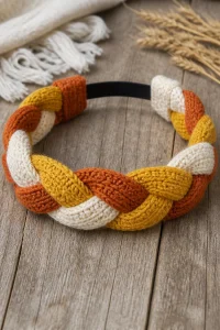 Crochet Three Strand Braided Headband