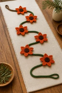 Crochet Tiger Lily Flower Table Garland