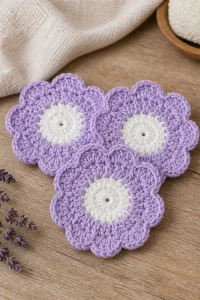 Crochet Verbena Flower Face Scrubby Set