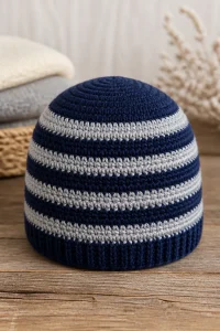 Crochet Winter Night Stripe Baby Beanie